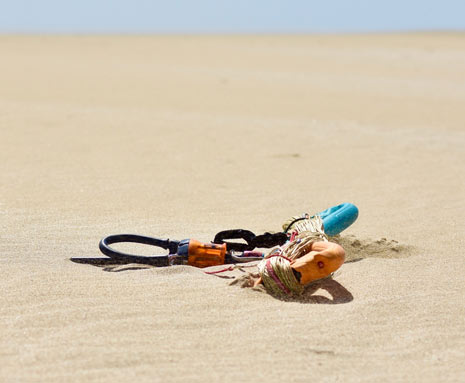 Una barra de kite sobre las dunas de Costa Calma