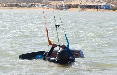 kitesurf en la laguna de costa calma
